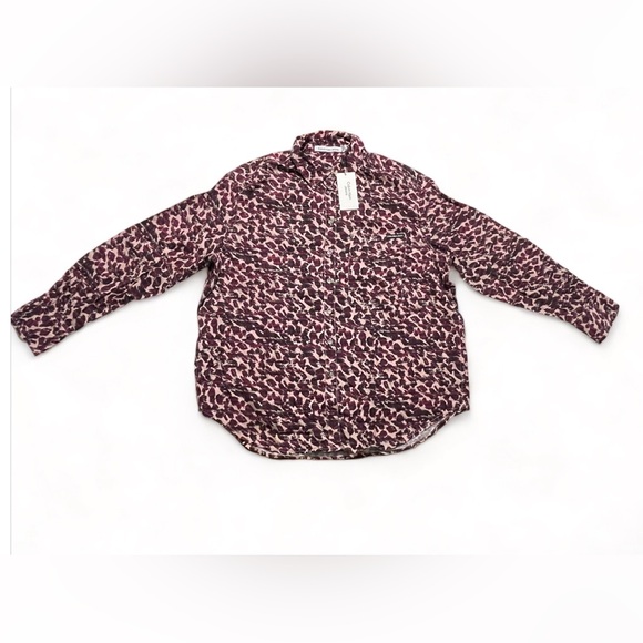 Calvin Klein Jeans Women's Animal Print Shirt Small, Long Sleeve | New - Picture 2 of 15